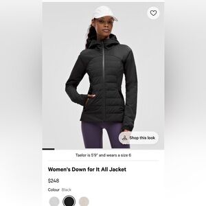 Lululemon Athletica Down for It All Jacket